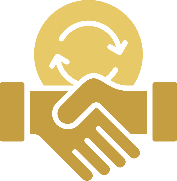 Create a large professional icon representing the service of creating emails for employees according to departments the icon should have bold thick lines no thin details in a gold color Gold 9